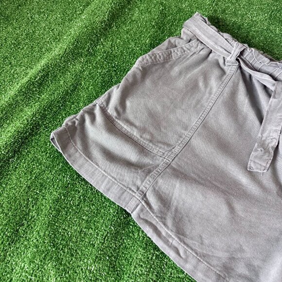 Terra & Sky Elastic Waist Loose Fit Paper Bag Green Belted Shorts Plus Size 2X - Picture 7 of 14